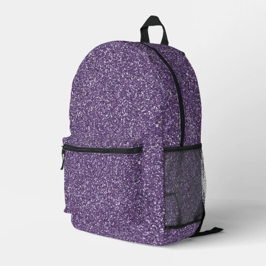 Sac À Dos Imprimé Motif de Parties scintillant violet (Coin arrière droit)