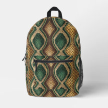 Motif de peau de serpent diamanté émeraude et or