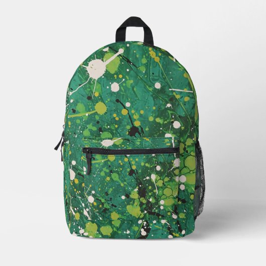 Sac À Dos Imprimé Motif de peinture vert carrelé (Recto)