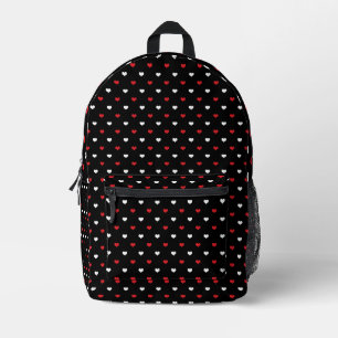 Sac À Dos Imprimé Motif de petits cœurs rouges et blancs sur fond no