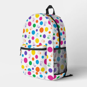 Sac À Dos Imprimé Motif de point de polka arc-en-ciel Woodstock