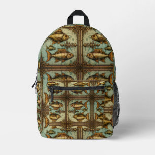 Sac À Dos Imprimé Motif de poisson Steampunk