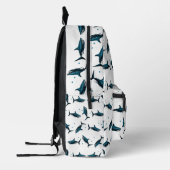 Sac À Dos Imprimé Motif de requin Turquoise unique (Gauche)
