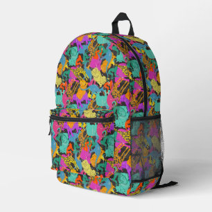 Sac À Dos Imprimé Motif de silhouettes animales rétro