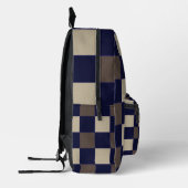 Sac À Dos Imprimé Motif de tableau de contrôle Brown bleu foncé (Gauche)