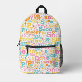 Sac À Dos Imprimé Motif de texte Snoopy Pastel (Recto)