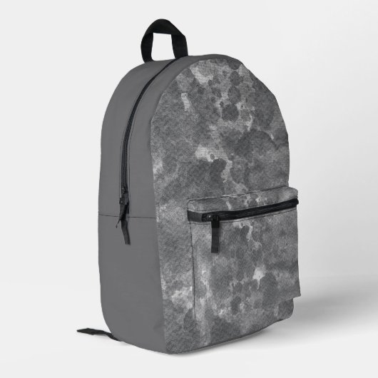 Sac À Dos Imprimé Motif de texture de marbre gris foncé (Coin arrière gauche)