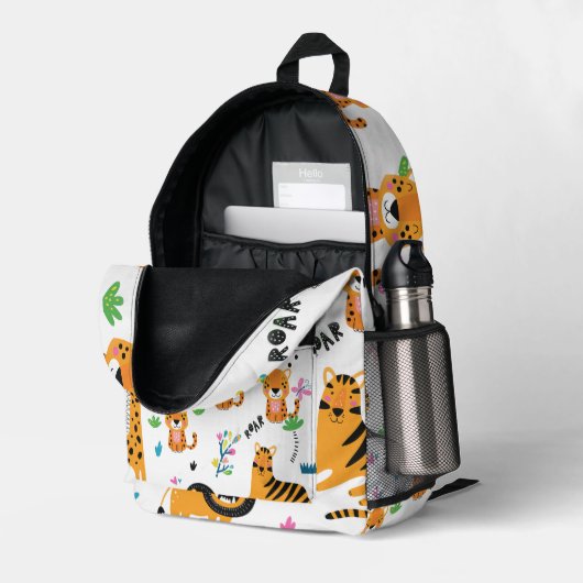 Sac À Dos Imprimé Motif de tigre (Coin arrière droit (ouvert))