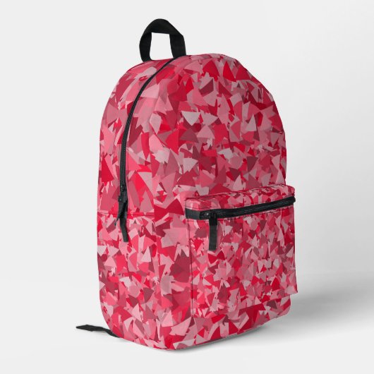 Sac À Dos Imprimé Motif de triangle rose rouge (Coin arrière gauche)