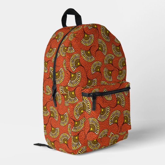 Sac à dos imprimé Motif de ventilateur Ankara roug (Coin arrière gauche)