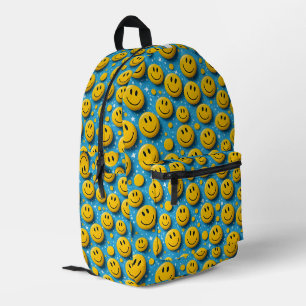 Sac À Dos Imprimé Motif de visage souriant - Mignons sourires jaunes
