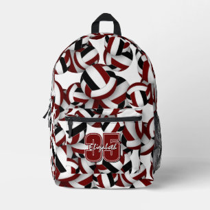 Sac À Dos Imprimé motif de volley-ball couleurs d'équipe bordeaux no