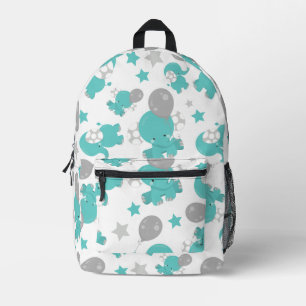 Sac À Dos Imprimé Motif Des Eléphants Bleus, Eléphants Mignons, Étoi
