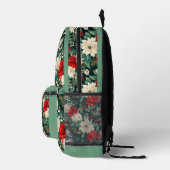 Sac À Dos Imprimé Motif des fleurs de Noël rouges et blanches (Droite)