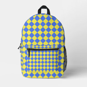 Sac À Dos Imprimé Motif diamant à carreaux bleu jaune
