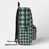 Sac À Dos Imprimé Motif diamant à carreaux brun sarcelle (Gauche)