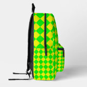Sac À Dos Imprimé Motif diamant à carreaux jaune vert (Gauche)