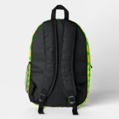 Sac À Dos Imprimé Motif diamant à carreaux jaune vert (Verso)