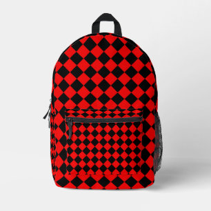 Sac À Dos Imprimé Motif diamant à carreaux rouge et noir