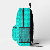 Sac À Dos Imprimé Motif diamant à carreaux sarcelle (Droite)