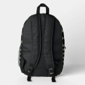 Sac À Dos Imprimé Motif diamant à carreaux vert noir (Verso)
