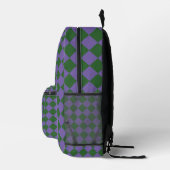 Sac À Dos Imprimé Motif diamant à carreaux violet vert (Droite)