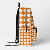 Sac À Dos Imprimé Motif diamant damier orange (Gauche)