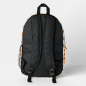 Sac À Dos Imprimé Motif diamant damier orange (Verso)