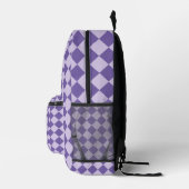 Sac À Dos Imprimé Motif diamant damier violet (Droite)