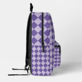 Sac À Dos Imprimé Motif diamant damier violet (Gauche)