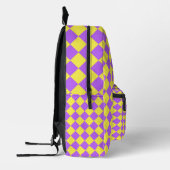 Sac À Dos Imprimé Motif diamant jaune pourpre Checker (Gauche)