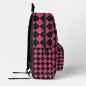 Sac À Dos Imprimé Motif diamant rose noir Checker (Gauche)