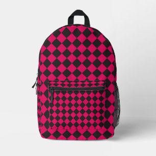 Sac À Dos Imprimé Motif diamant rose noir Checker