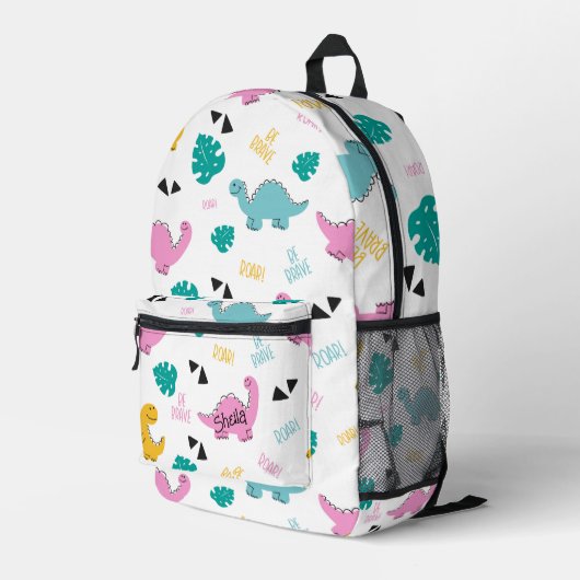 Sac À Dos Imprimé Motif Dinosaure à main mignon Personnalisé (Coin arrière droit)
