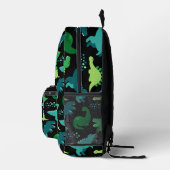 Sac À Dos Imprimé Motif Dinosaure Dino Noir Personnalisé (Droite)