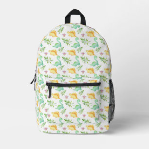 Sac À Dos Imprimé Motif dinosaure et feuilles de palmier pastel mign