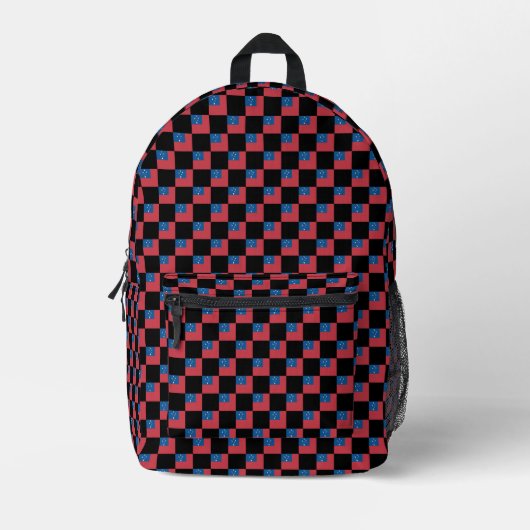 Sac À Dos Imprimé motif du drapeau À damiers Samoa (Recto)