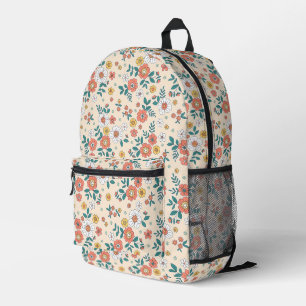Sac À Dos Imprimé Motif du jardin de fleurs de corail