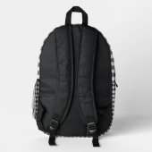 Sac À Dos Imprimé Motif écossais rustique chic Monogramme (Verso)