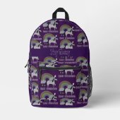 Sac À Dos Imprimé Motif Emo Unicorn (Recto)