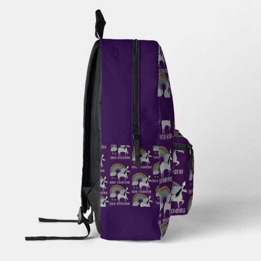 Sac À Dos Imprimé Motif Emo Unicorn (Gauche)