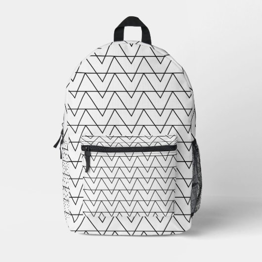 Sac À Dos Imprimé Motif en bande Chevron noir et blanc (Recto)