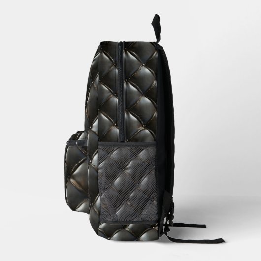 Sac À Dos Imprimé Motif en cuir noir (Droite)