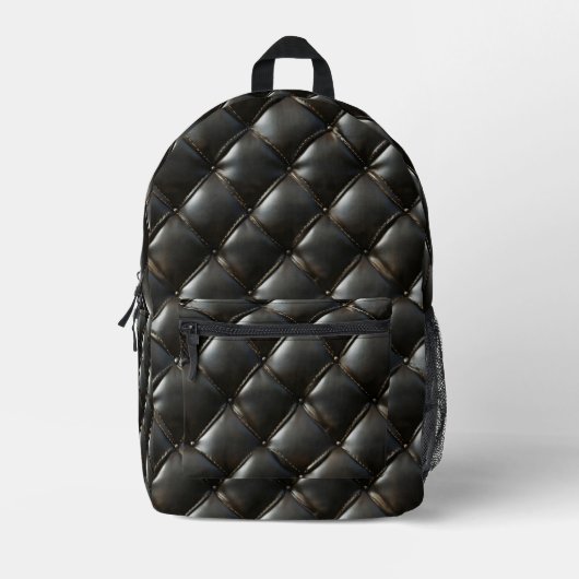Sac À Dos Imprimé Motif en cuir noir (Recto)