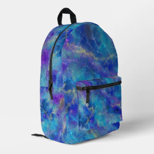 Sac À Dos Imprimé Motif En Marbre Bleu Et Violet