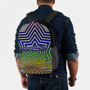 Sac à dos imprimé motif étoile arc-en-ciel