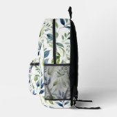 Sac À Dos Imprimé Motif Feuille vert et bleu Aquarelle (Droite)