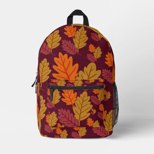 Sac À Dos Imprimé Motif Feuilles d'Automne | (Recto)