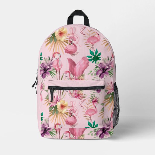 Sac À Dos Imprimé Motif Flamant rose (Recto)