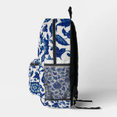 Sac À Dos Imprimé Motif Fleur Bleue (Droite)
